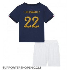 Frankrike Theo Hernandez #22 Hemmatröja Barn VM 2022 Kortärmad (+ korta byxor)